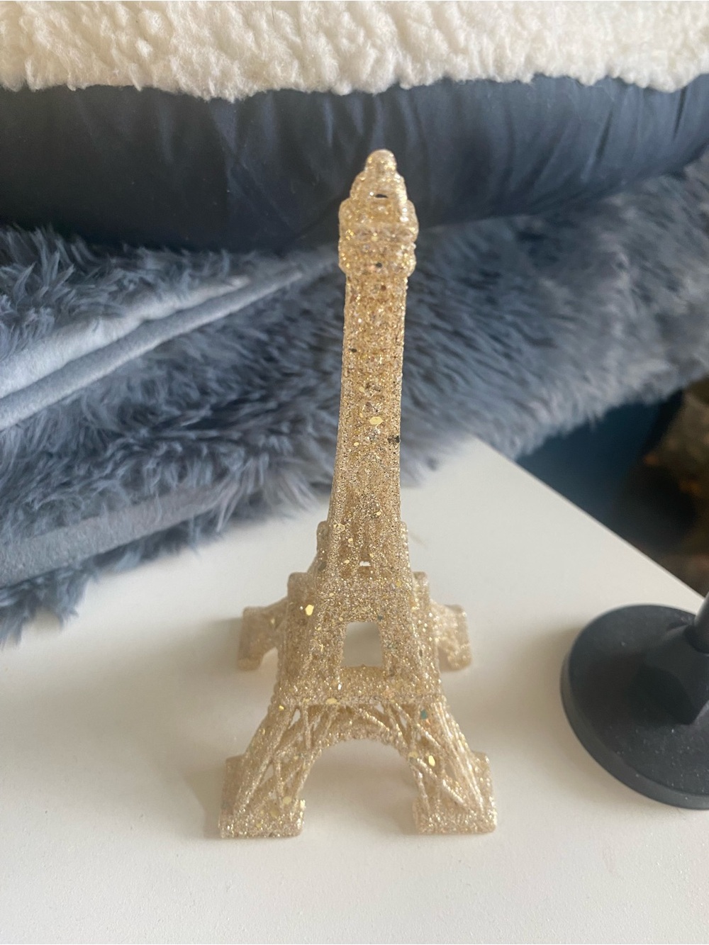 Glitter Eiffel Tower Figurine - Gold Sparkle Decor
